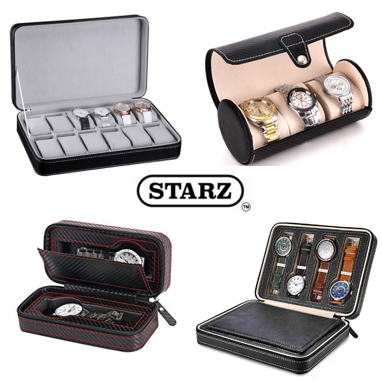 [ STARZ ] 14 Assorted Model - 2/4/6/8/10/12 Slots Travel Watch Organizer / Watch Travel Case / Watch Case / Watch Pouch