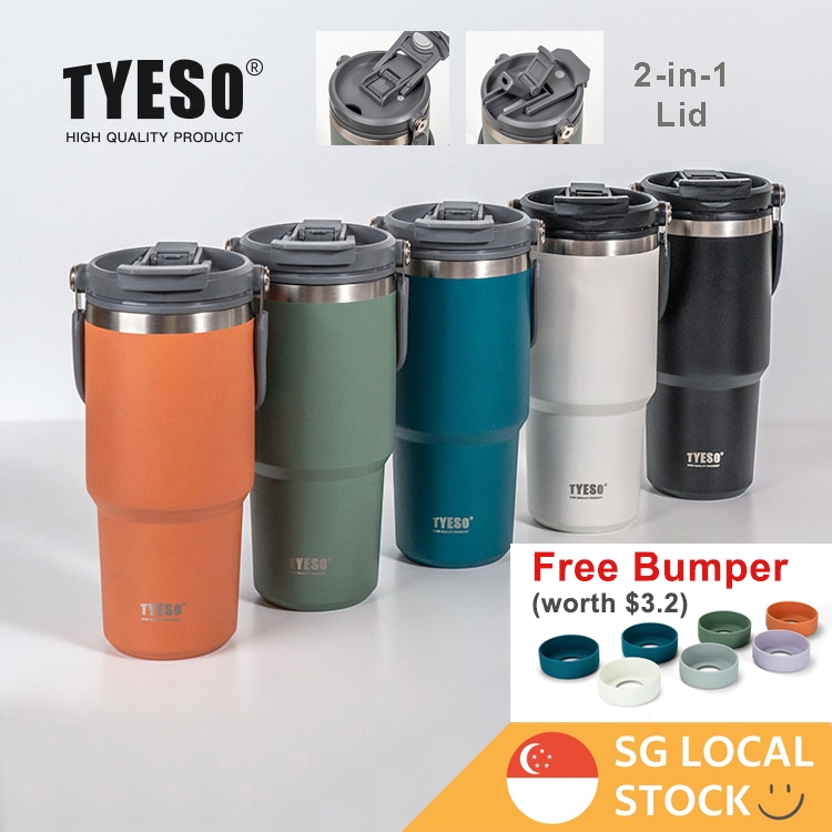 TYESO Thermal Tumbler Flask Water Bottle Car Cup Vacuum Insulated Bottle Stainless Steel Coffee Cup